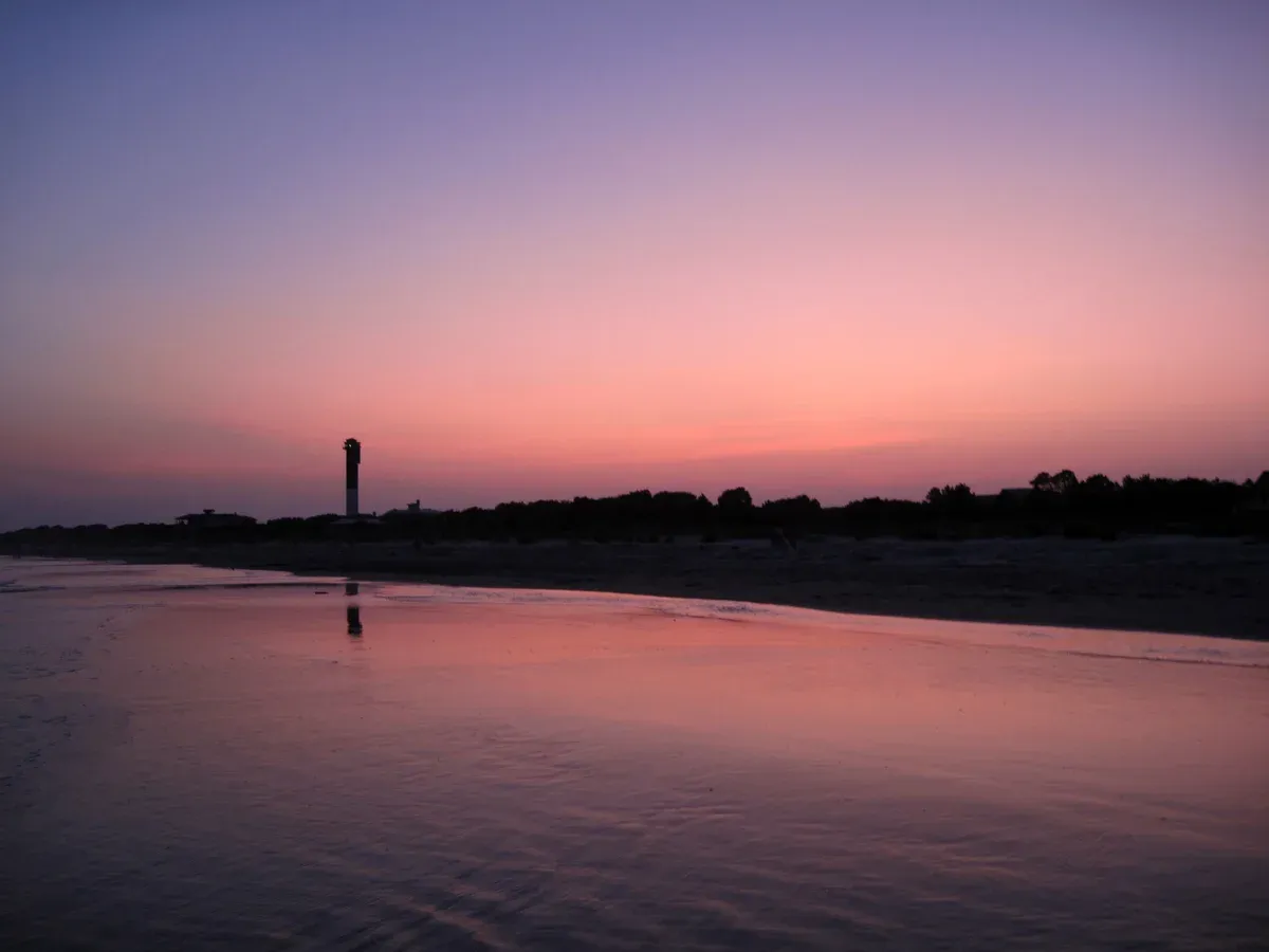 Dusk over the beach at Sullivan's Island near Charleston SC, free to visit